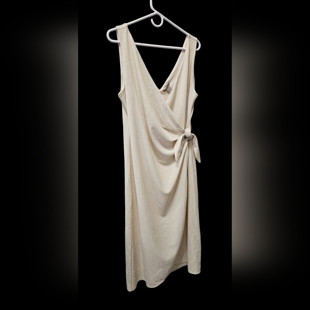 H&M Wrap Dress Light Beige, Size L